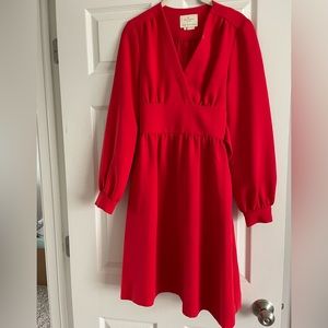 Kate spade red v-neck, bow back dress BEAUTIFUL HOLIDAY DRESS!